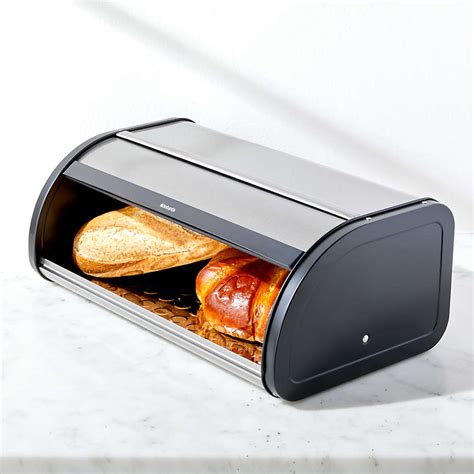 brabantia roll top bread box - matte steel fingerprint proof|matt steel roll top bread box.